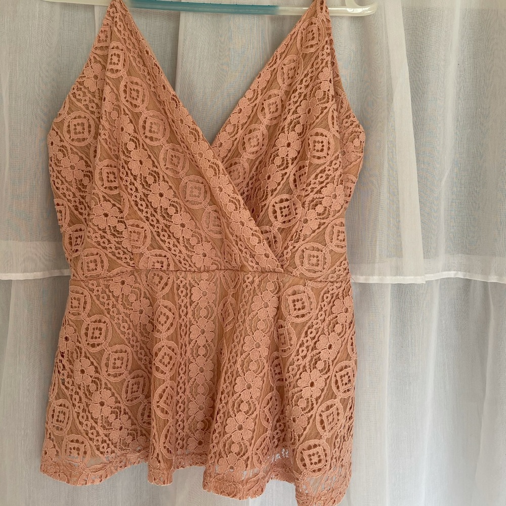 Lace cross over tank with adjustable straps
